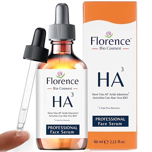 60 ml High Dose Organic Hyaluronic Serum with Niacinamide, B5, Vitamin C and Aloe Vegan Anti-Ageing Facial Moisturiser Hyaluronic Acid Serum for the Face with Anti-Wrinkle Active Ingredients