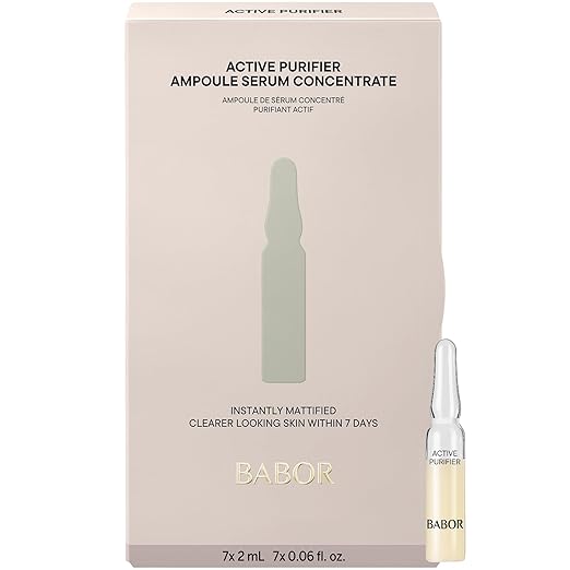 BABOR Active Purifier, Serum Ampoules for the Face, with Tea Tree Oil for Reduced Impurities, Vegan Formula, Ampoule Concentrates, 7 x 2 ml