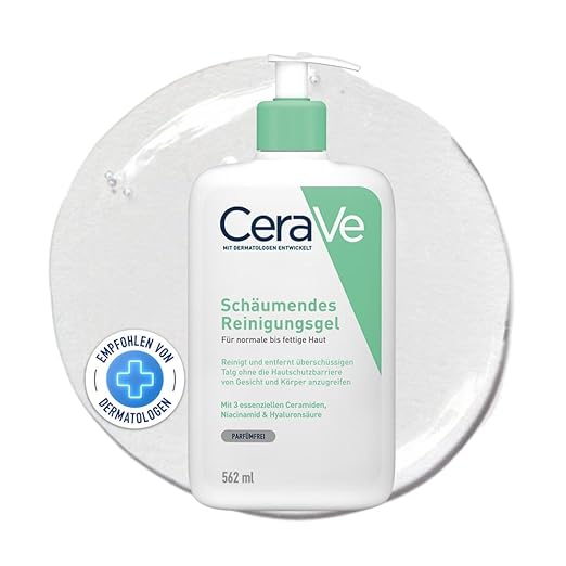CeraVe - Foam Gel - Cleans & Removes Excess Sebum Without Affecting Skin Barrier - Hyaluronic Acid, Ceramides & Niacinamide - Normal to Oily Skin - 562ml