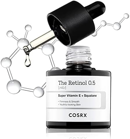 COSRX Retinol 0.5 Face Oil Against Wrinkles & Fine Lines with Pure Retinol for More Skin Elasticity & Lifting, Firming & Smoothing Care, Anti-Stains, Intensive Night Care, Korean Skincare, 20 ml