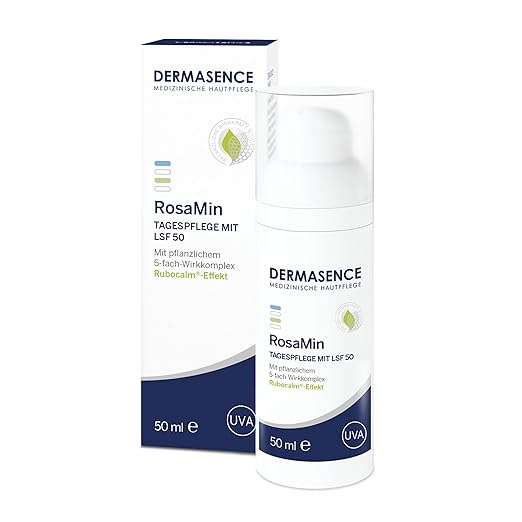 DERMASENCE RosaMin Day Cream SPF 50 50ml - Soothing Face Cream for Sensitive Skin, Fragrance-Free, Redness Care, Light UV Protection Against Irritation, Skin Care Without Fragrances