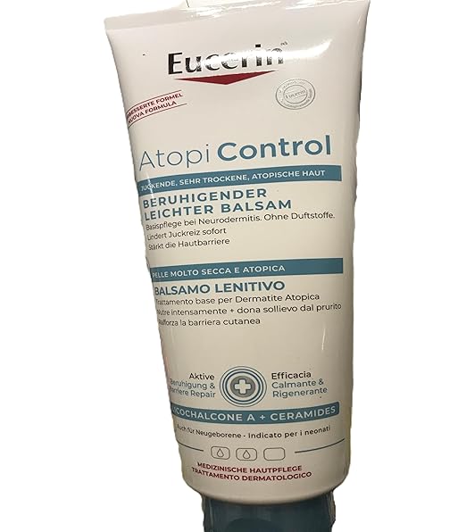 Eucerin AtopiControl Soothing Light Balm 400 ml, Basic Skin Care for Dry and Atopic Skin, Moisturising Body Cream with Ceramides and Licochalcone A
