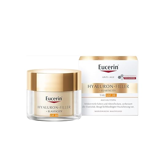 Eucerin Hyaluronic Filler + Elasticity Day Cream SPF 30 50 ml, Anti-Ageing Day Cream Reduces Wrinkles and Pigment Spots, Nourishing Face Cream with Hyaluronic Acid, Collagen and Thiamidol
