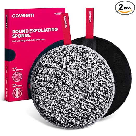Exfoliating Body Scrubber, Bath and Body Exfoliating Buffer, Body Scrub to Remove Dead Skin, Gentle and Rough Lightweight Sponge for Shower (2-Pack)