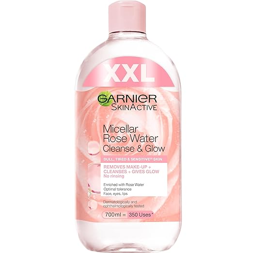 Garnier Micellar Cleansing Water, All-in-1 Cleansing with Rose Water, Facial Toner for Gentle Cleansing and Gentle Make-Up, SkinActive, 1 x 700 ml