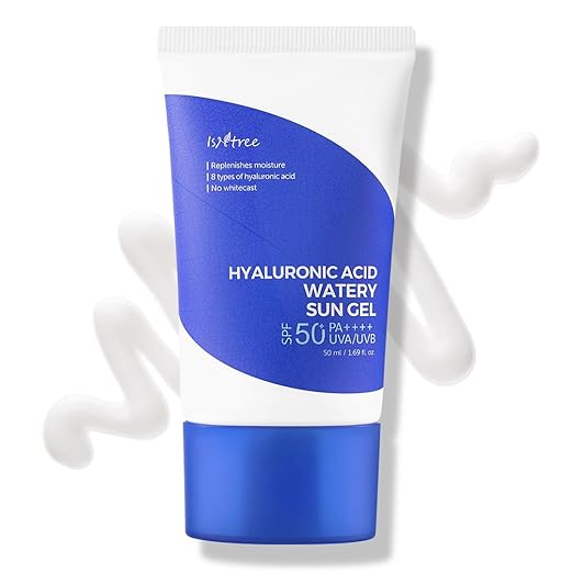 ISNTREE Hyaluronic Acid Watery Sun Gel 50 ml SPF 50+ PA++++ Korean Sunscreen Lightweight & Hydrating Gel No White Cast Daily UV Protection