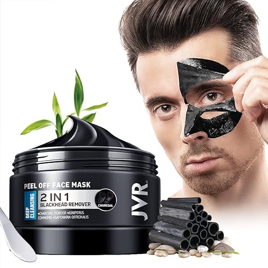 JVR Bamboo Charcoal Deep Cleaning Peel Off Mask, Black Mask, Blackhead Mask for Pore Cleaning, Removes Blackheads, Oil Control, 120 ml
