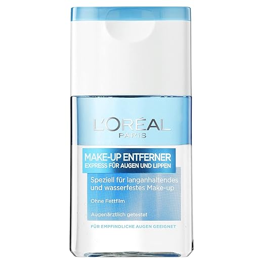 L'Oréal Paris make-up remover, especially for waterproof and long-lasting make-up, suitable for sensitive eyes, 125 ml