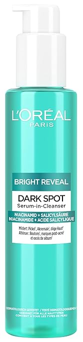 L'Oréal Paris Serum Cleanser - Cleans Pores Deep Against Pigment & Acne Males, for a Radiant Complexion, with Niacinamide & Salicylic Acid, Bright Reveal Dark Spot Serum in Cleanser, 150 ml