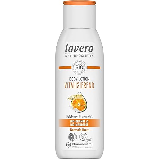 lavera Body Lotion Vitalising - Natural Cosmetics - Vegan - Organic Orange & Organic Almond Oil - Invigorating Orange Fragrance - PETA Certified - Biodegradable - Body Lotion - 200 ml