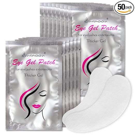 Lunamoon Eye Pads for Eyelash Extension Eyelash Pads Dyeing Eyelash Lifting Eye Gel Patch for Eyelash Extensions 50 Pairs (Girls)
