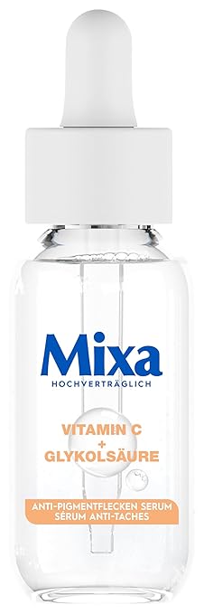 Mixa Anti-pigment spot serum, for uneven, pale and sensitive skin with vitamin C and niacinamide, suitable for face and neck, SPF 20, hypoallergenic, 30 ml