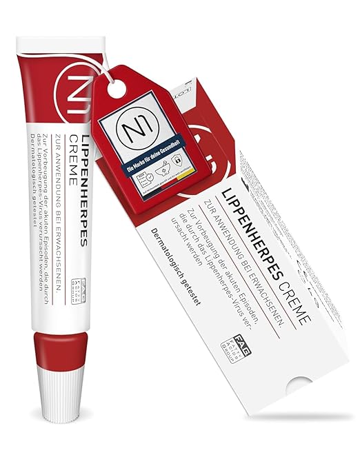 N1 Herpes Cream for Cold Sores with Instant Effect 4 g – Intensive Cream – Prevents Blisters, Stops Virus Reproduction – Opens 6 Months Shelf Life
