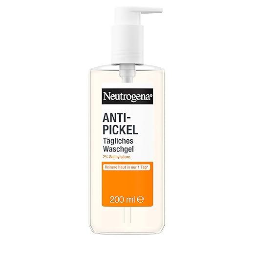 Neutrogena Anti-Pimple Facial Cleansing, Daily Wash Gel with Salicylic Acid for Blemished Skin, Oil-Free, 200 ml