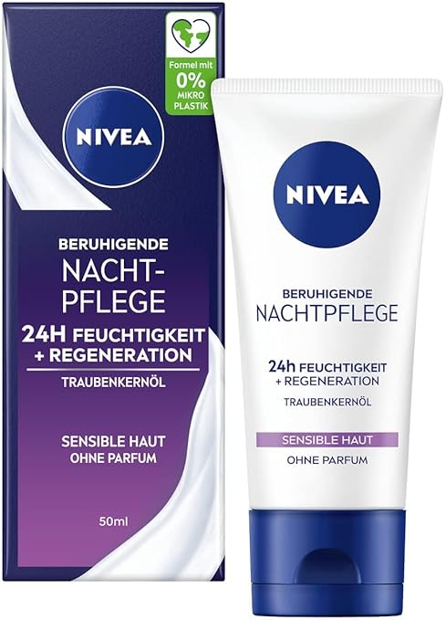 NIVEA Beruhigende Nachtpflege 24h Feuchtigkeit + Regeneration Sensible