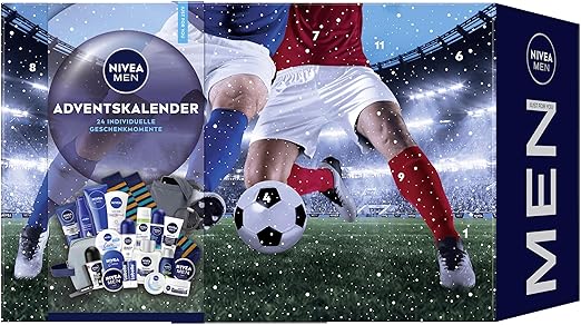 NIVEA MEN Advent Calendar 2025-24 Doors with Pampering Surprises, Christmas Calendar with Care Products for the Advent Season, Nivea Men, Nivea and Labello Products
