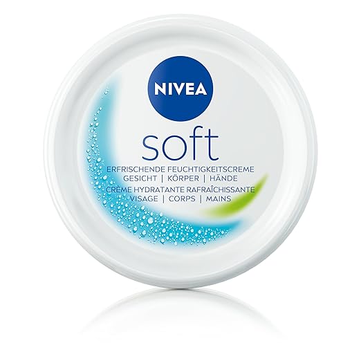 NIVEA Soft erfrischende Feuchtigkeitscreme (50 ml), leichte Creme mit Vitamin E und 100% natürlichem Jojoba-Öl, schnell einziehende Hautcreme für fühlbar entspannte Haut