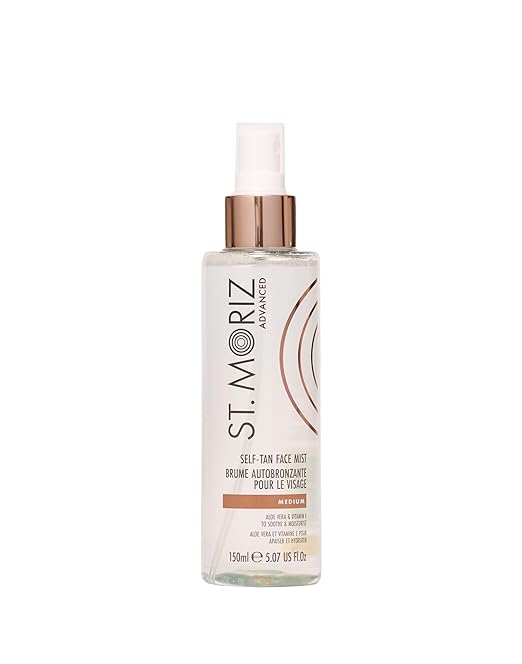 ST. MORIZ Self-tan Face Mist - Self Tanner for Gradually Building a Tan on the Face, Suitable for Daily Use - With Caring Coconut Sol - Dermatologically Tested - 150 ml
