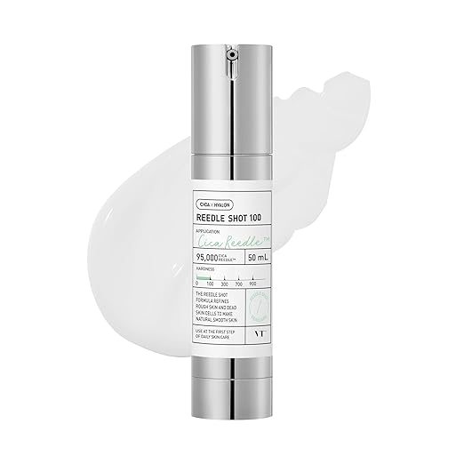 VT COSMETICS CICA Reedle Shot 100, Spicule Mikronadel-Serum für Porenpflege & Peeling, Exosom, Centella Asiatica für Glas-Haut, Hautstruktur, koreanischer flüssiger Hautbooster (1,69 Fl Oz / 50ml)