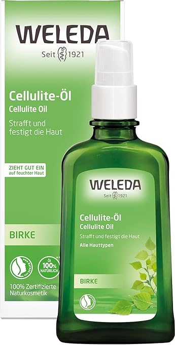 WELEDA Organic Birch Anti Cellulite Oil 100 ml - Natural Cosmetics Skin Care Body Oil with Jojoba Oil Tightens & Firms the Skin. Massage Oil with Dermatologically Confirmed Effect Activates Skin Metabolism
