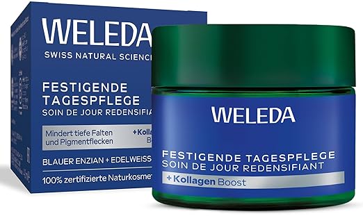 WELEDA Organic Firming Day Cream Blue Gentian & Edelweiss - Natural Cosmetics Natural Anti-Ageing Face Cream / Moisturising Cream Reduces Deep Wrinkles & Reduces Pigment Spots (Vegan, 40 ml)