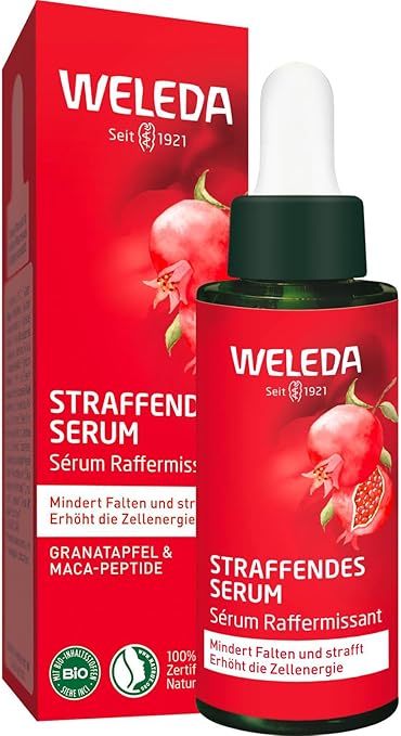 WELEDA Organic Firming Serum - Natural Cosmetics Natural Anti-Ageing Face Care Concentrate with Pomegranate Seed Oil & Maca Peptides. Face Serum Reduces Wrinkles, Moisturises & Tightens (1 x 30 ml)