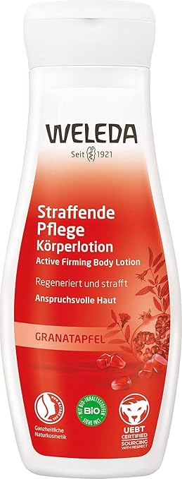 WELEDA Organic Pomegranate Body Lotion - Natural Cosmetics Body Care Lotion with Shea Butter & Pomegranate Seed Oil Tightens the Skin. Natural Body Lotion for Care of Demanding Skin (Vegan, 200 ml)
